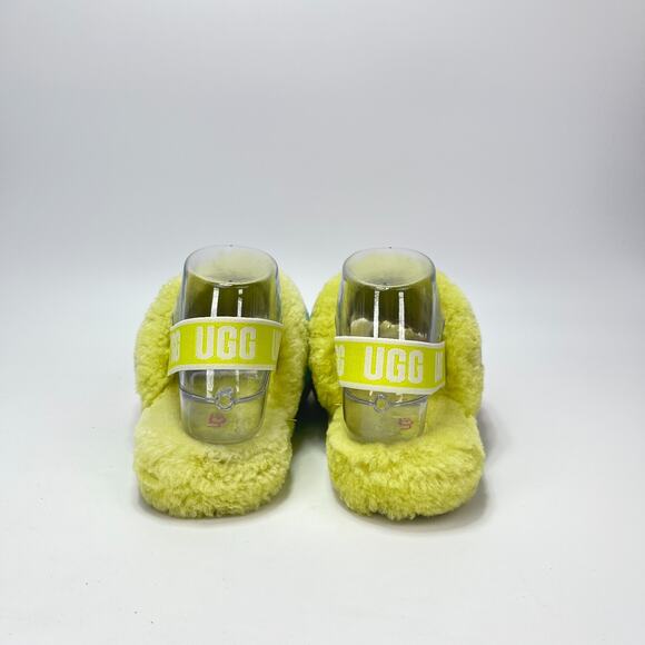 UGG Fluff Yeah Green Multicolor Slide Slip On Slippers 1116570K Youth Size 4 - Picture 4 of 10